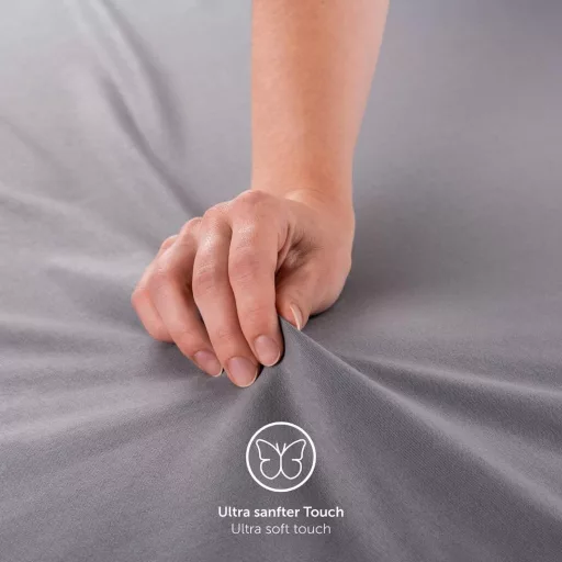 Cearșaf cu elastic Blumtal Jersey 140x200 cm, albastru deschis, bumbac Oeko-Tex