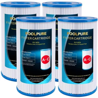   Bazénový filter POOLPURE typu A alebo C pre čerpadlá Intex, pre bazény Easy Set a nafukovacie bazény, 4 kusové balenie