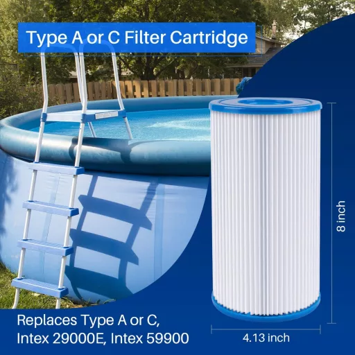 Bazénový filter POOLPURE typu A alebo C pre čerpadlá Intex, pre bazény Easy Set a nafukovacie bazény, 4 kusové balenie