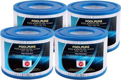 POOLPURE Bestway Spa Szűrőbetét Type VI - Coleman SaluSpa 90352E Kompatibilis Jakuzzi Szűrő Csomag (4 db)