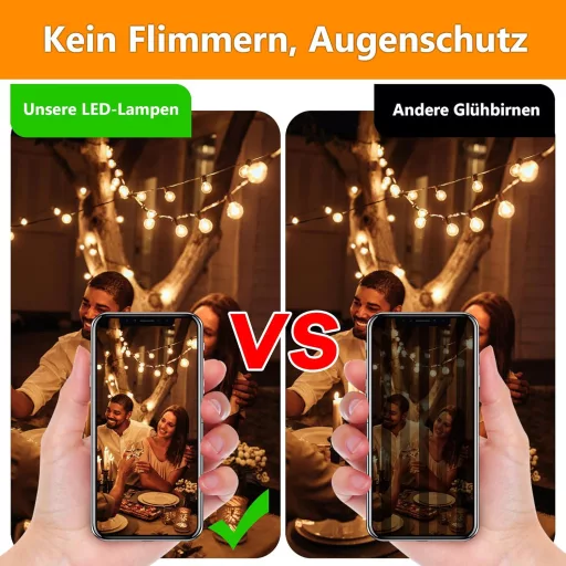 Hcnew G40 E27 LED Edison izzó meleg fehér 2200K dekoratív 2db