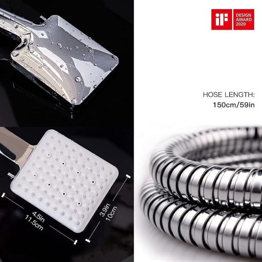 Newentor sprchová hlavica s 1,5 m hadicou, 6 režimami prúdu, chrómovaná