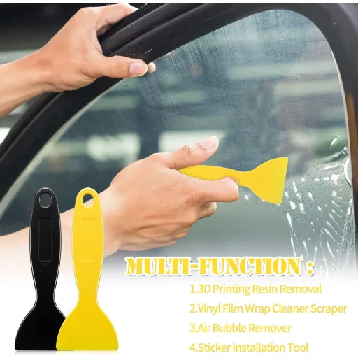 Mudder Set Spatule 3D pentru Imprimantă, 12 bucăți - Răzuitor de Plastic, Instrument pentru Îndepărtarea Bulelor de Aer, pentru Rășină, Folie de Vinil, Chit - Negru