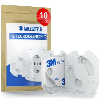   Adlersfeld fehér konnektorvédő gyerekeknek, 10 db, forgatható, 3M ragasztóval