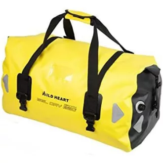   WILD HEART 66L Vízálló Utazótáska Sárga Erősített Varrással Kajak Kempingezés Motorozás