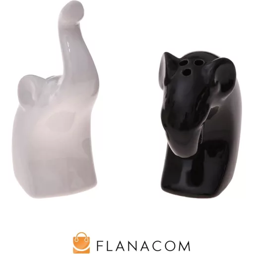 Flanacom Porcelán Só és Bors Szóró Elefánt Pár - Vicces Fűszertartó Ajándék