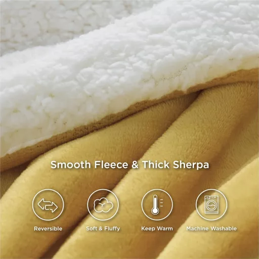 Bedsure Sherpa Deka, Izuzetno Meka Flanelasta Navlaka za Kauč i Krevet