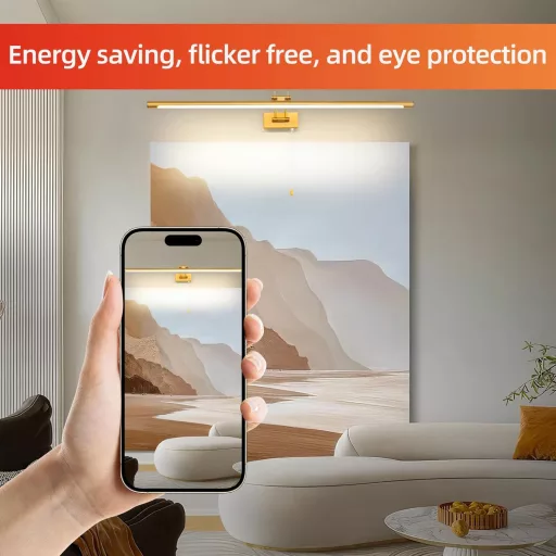 MantoLite Lampă LED pentru oglindă, 90 cm, Cupru - 16W, 3000K Lumină Albă Caldă, IP44 Rezistentă la Apă, Iluminat de Perete pentru Baie cu Comutator cu Șnur, Ajustabilă la 270°