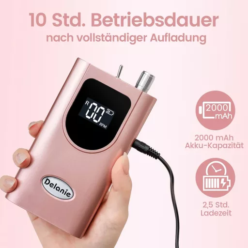 Delanie elektromos körömcsiszoló 35000 rpm, töltöthető gél körömfájl manikűr szett