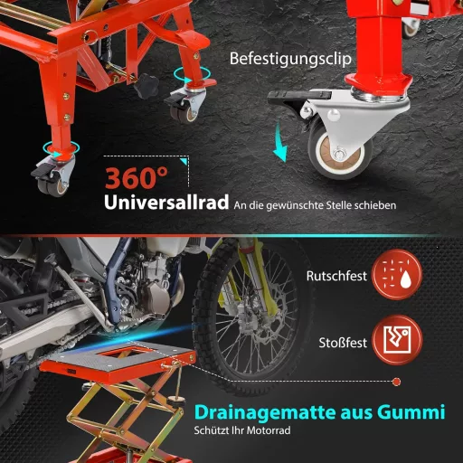 VIVOHOME motorkerékpár emelő 160 kg-ig, 34-85 cm magasságig állítható