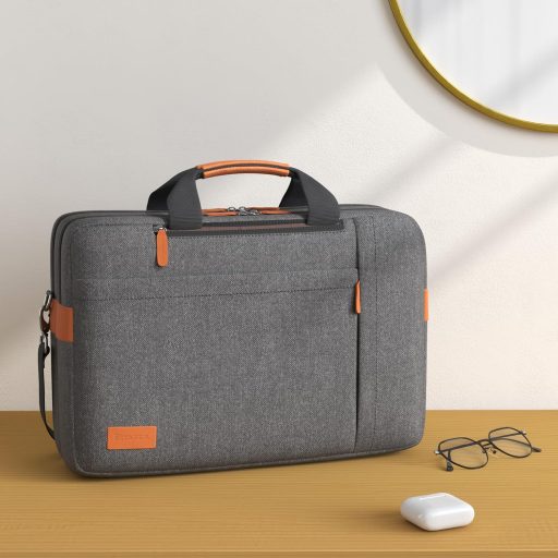 Estarer Laptop Táska 17.3 Colos Szürke Vászon Munka Egyetem Hordozható