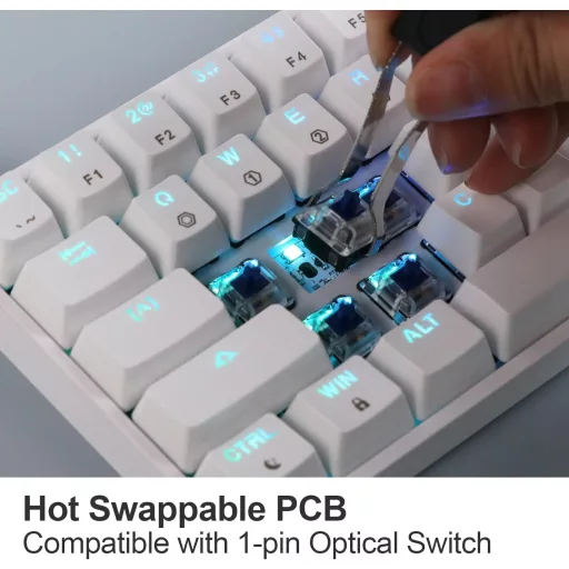 EPOMAKER GK61 61 gombos mechanikus billentyűzet RGB háttérvilágítással, vízálló IP68