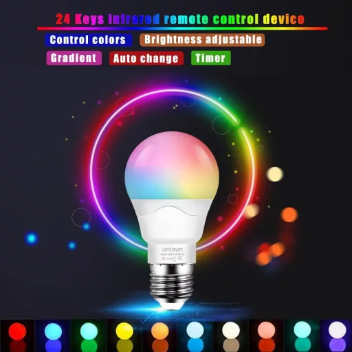 Unisun RGB LED izzó színváltó okos világítás