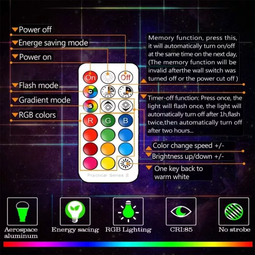 Unisun RGB LED izzó színváltó okos világítás