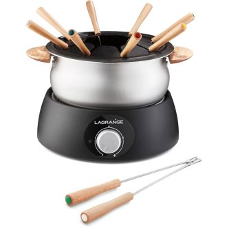   LAGRANGE, Electric Fondue Device for 8 People 1.5 L Made in France for All Types of Fondue Adjustable Thermostat, Wooden Handles, 900 W, 349015