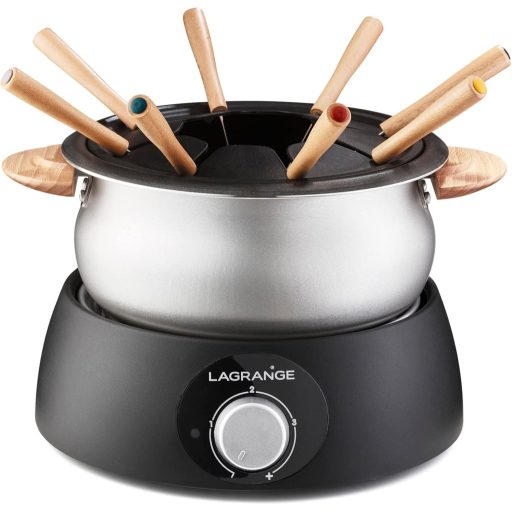 LAGRANGE, Electric Fondue Device for 8 People 1.5 L Made in France for All Types of Fondue Adjustable Thermostat, Wooden Handles, 900 W, 349015