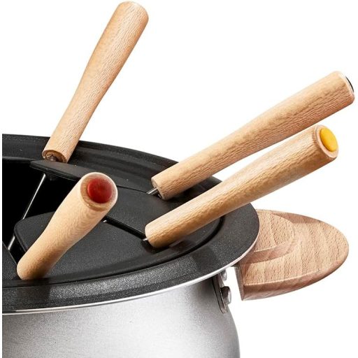 LAGRANGE, Electric Fondue Device for 8 People 1.5 L Made in France for All Types of Fondue Adjustable Thermostat, Wooden Handles, 900 W, 349015