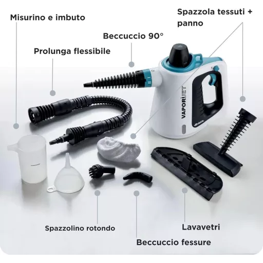 Ariete 4137 Vaporì Jet multifunkcionális gőztisztító, 99,9% baktériumirtó, 3,5 bar nyomás