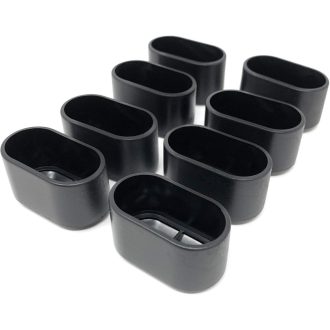   Design61 8x Szék Lábvédő Sapka 38x20mm Ovális Csövekhez PE Fekete