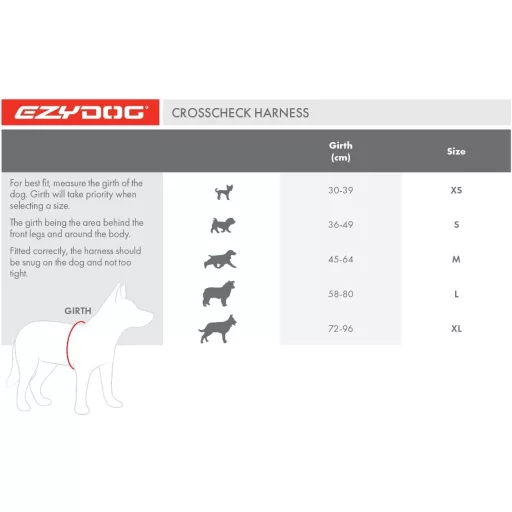 EzyDog Crosscheck Kutyahám Húzásgátló Funkció - Piros Mellény Hám Kis Közepes Nagy Kutyákhoz, Fényvisszaverő Állítható XL