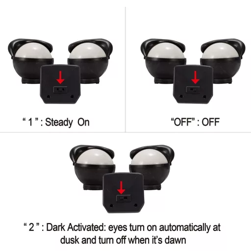 Joiedomi 3 buc. Lămpi de Halloween animate cu ochi clipitori, activare la întuneric, decorațiuni de grădină