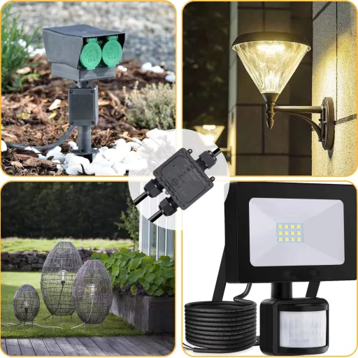 Cutie de joncțiune impermeabilă BLFDE IP68 - Cutie de distribuție exterioară din plastic negru cu fixare prin șuruburi, 12,28 x 8,23 x 4,24 cm