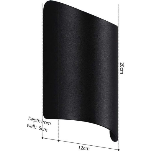 Charoom Modern LED Kültéri Fali Lámpa, IP44 Vízálló, 10W, Fekete, 4000K - Kertekhez és Teraszokhoz