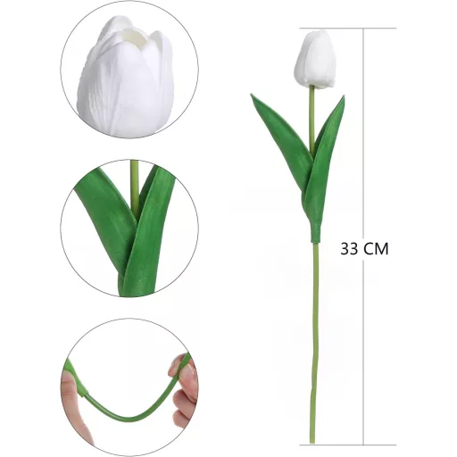 Anaoo 24 db Fehér Latex Műtulipán - Esküvői és Otthoni Dekoráció