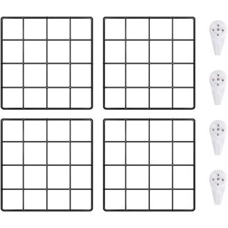   Fali dekoráció fotórács, 20 x 20 cm -fekete- stílusos és multifunkcionális fotófal