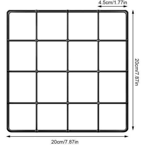 Fali dekoráció fotórács, 20 x 20 cm -fekete- stílusos és multifunkcionális fotófal