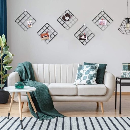 Fali dekoráció fotórács, 20 x 20 cm -fekete- stílusos és multifunkcionális fotófal