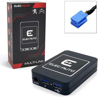   ELEC-AUTO Bluetooth Rozhranie - USB MP3 AUX Adaptér pre autá Peugeot a Citroen s ISO konektorom | Handsfree | Nabíjačka | Jack konektor |