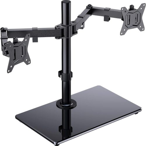 Suport dublu pentru monitor ErGear, pentru ecrane de 13-32", suport de birou independent, rotire 180°, pivotare 360°, VESA 75/100, sarcină maximă 8 kg