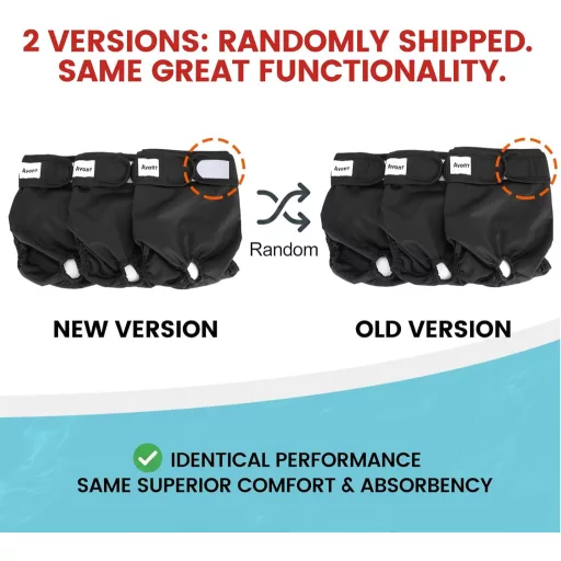 Avont 3 db Újrahasználható Kutyapelenka Szuka Inkontinencia Nadrág Fekete