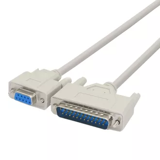   KANGPING DB9-DB25 Prevodový kábel - RS232 Null Modem Sériový tlačový kábel pre PC, Mac, Linux zariadenia - Dátový komunikačný kábel (1,5