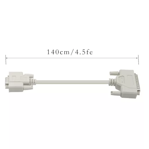 KANGPING DB9-DB25 Prevodový kábel - RS232 Null Modem Sériový tlačový kábel pre PC, Mac, Linux zariadenia - Dátový komunikačný kábel (1,5