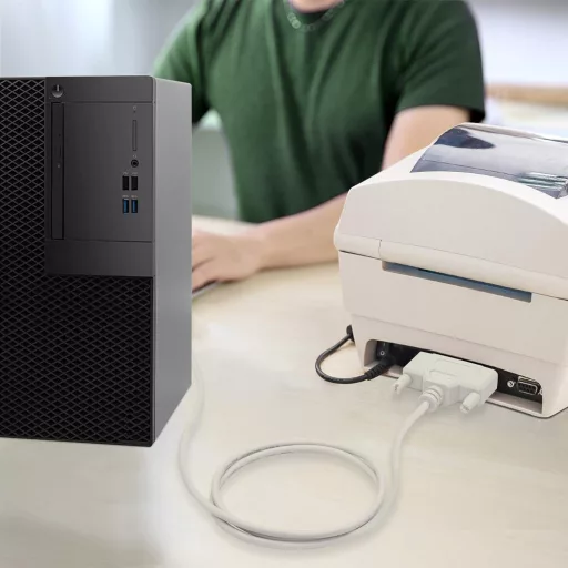 KANGPING DB9-DB25 Prevodový kábel - RS232 Null Modem Sériový tlačový kábel pre PC, Mac, Linux zariadenia - Dátový komunikačný kábel (1,5