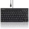 Tastatură Mini USB cu fir Perixx PERIBOARD-326BDE cu iluminare de fundal albă
