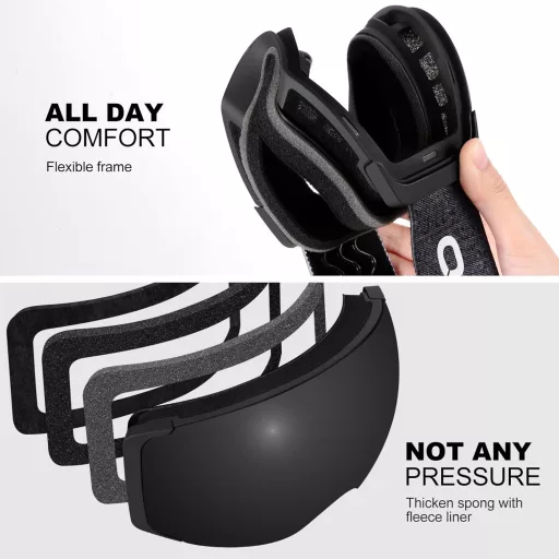 Ochelari de schi unisex Odoland cu lentilă magnetică interschimbabilă, protecție UV, anti-aburire