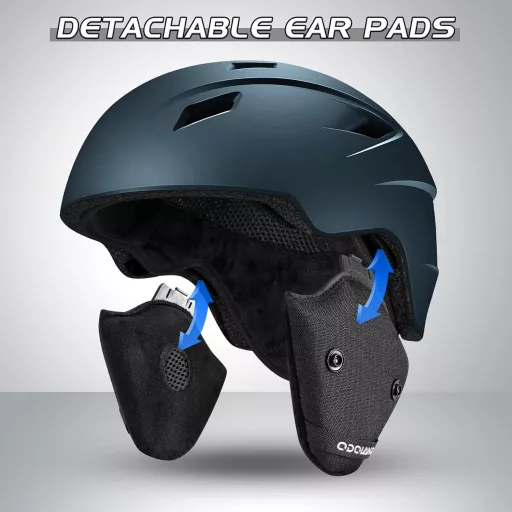 Set Cască și Ochelari de Schi Odoland - Albastru, Unisex, Echipament de Protecție Snowboard cu Protecție UV400, Rezistent la Vânt, Material PC Ușor, Mărimea S