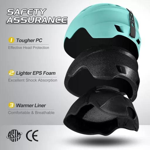 Odoland Sísisak Goggles Szett - Állítható Multifunkciós Sportsisakok Férfi Női, M-es méret