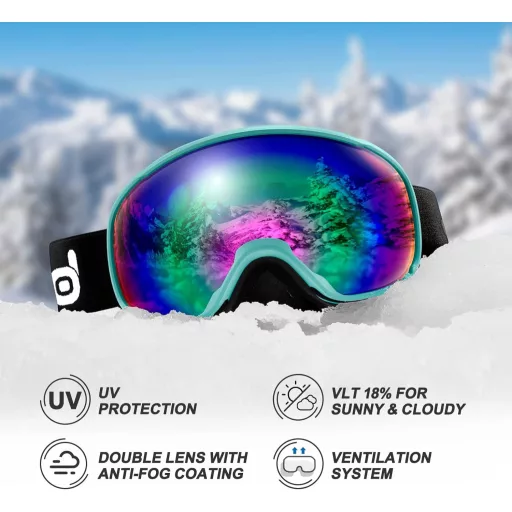 Odoland Sísisak Goggles Szett - Állítható Multifunkciós Sportsisakok Férfi Női, M-es méret