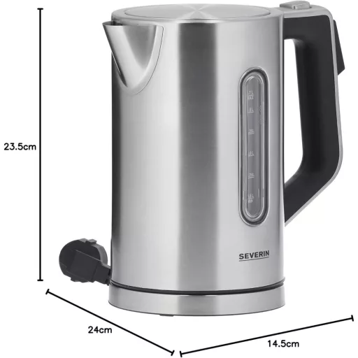 SEVERIN WK 3418 digitális vízforraló 1,7L rozsdamentes acél, 3000W gyors felmelegítés hőmérséklet szabályozás