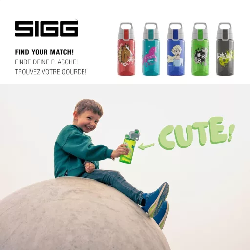 Sticlă pentru copii SIGG Viva One 0,5L, etanșă, fără aerisire, lavabilă în mașina de spălat vase - 1 Jurassica, 1 Classic