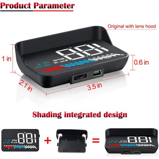 iKiKin 3.5" Head Up Display OBD2 GPS autós sebességmérő hőmérővel