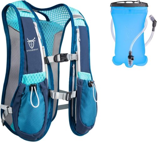UTOBEST 5L Rucsac de alergare ultralejer cu sistem de hidratare 1,5L - Vestă de alergare respirabilă pentru bărbați și femei, pentru alergare, maraton, ciclism