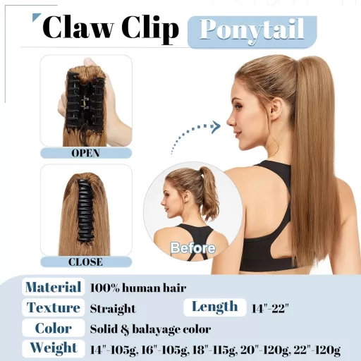 SEGO Clip-In nadpájaný cop z pravých vlasov 35 cm svetlohnedý #6 105 g