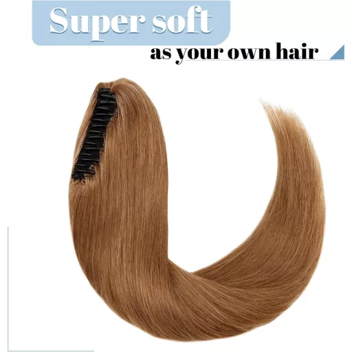 SEGO Valódi Hajból Készült Lófarok Kiterjesztés Clip-In 35cm Világosbarna #6 105g