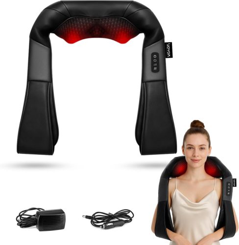 VOYOR-HEALTH PJ100 Nyakmasszírozó Melegítő Funkcióval - 4D Shiatsu Masszázs Vállra, Hátra és Testre, Izomfájdalom Enyhítésre