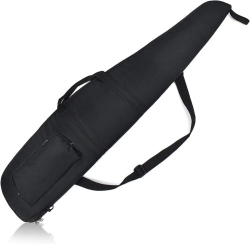 AUMTISC Taktikai Fegyvertáska 112/122/132 cm - Puska Tok Párnázott Nylon Anyagból, Vállpánttal és Kiegészítő Zsebekkel, Vadászathoz